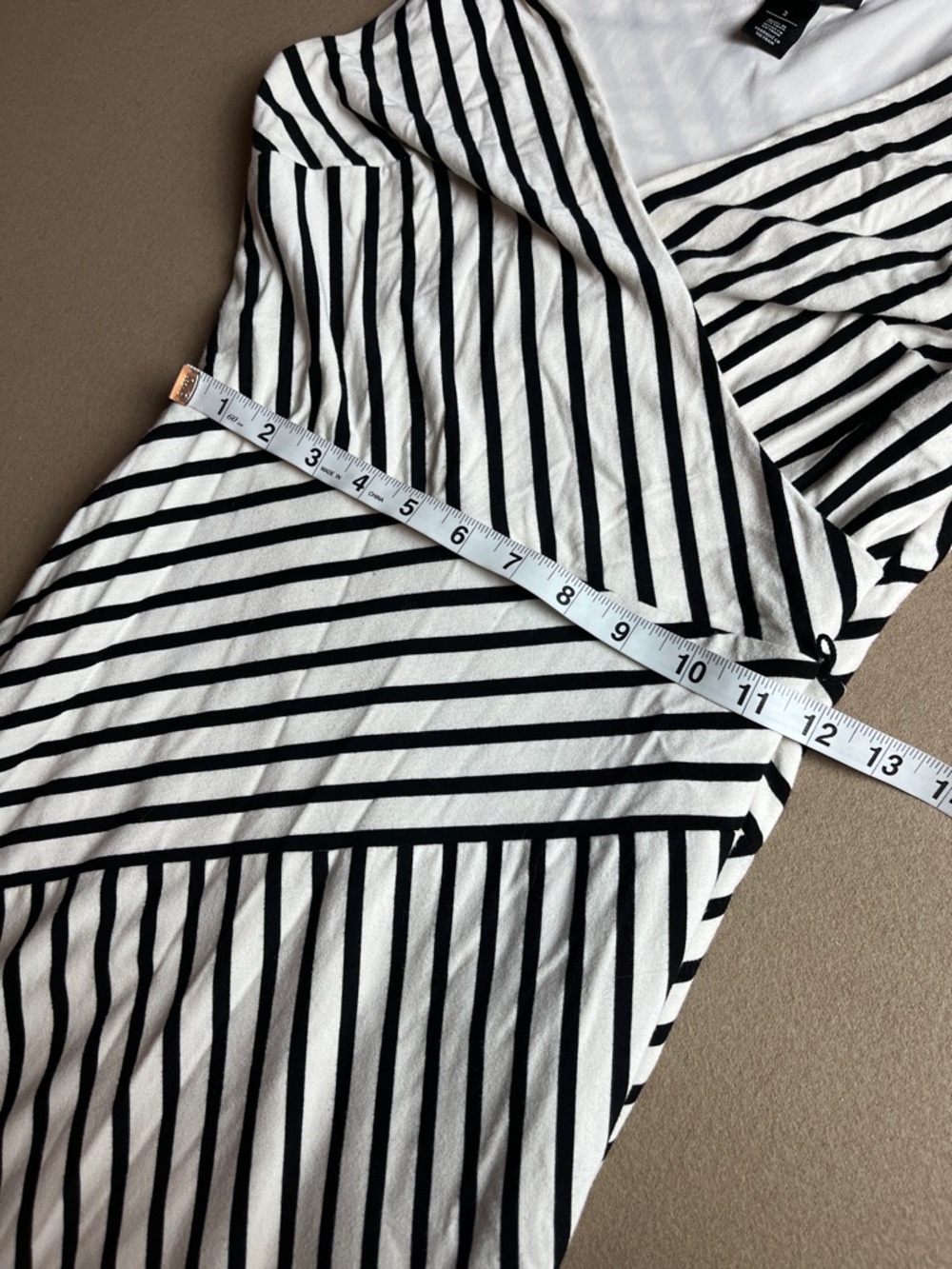 White House Black Market Striped Sheath Dress Black & White Wrap Dress - 2 - Picture 6 of 11